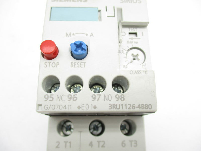 SIEMENS 3RU1126-4BB0 600VAC 14.0-20.0A NSNP