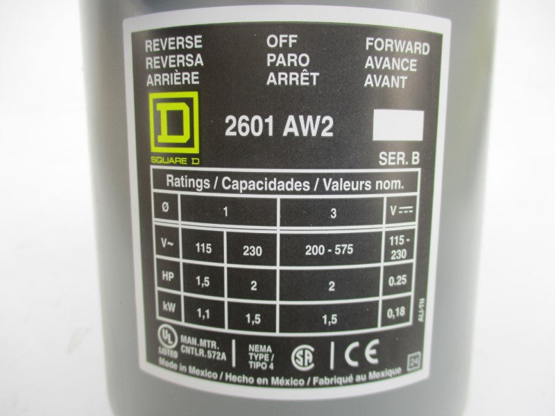 SQUARE D 2601AW2 SER. B 115-230V NSMP