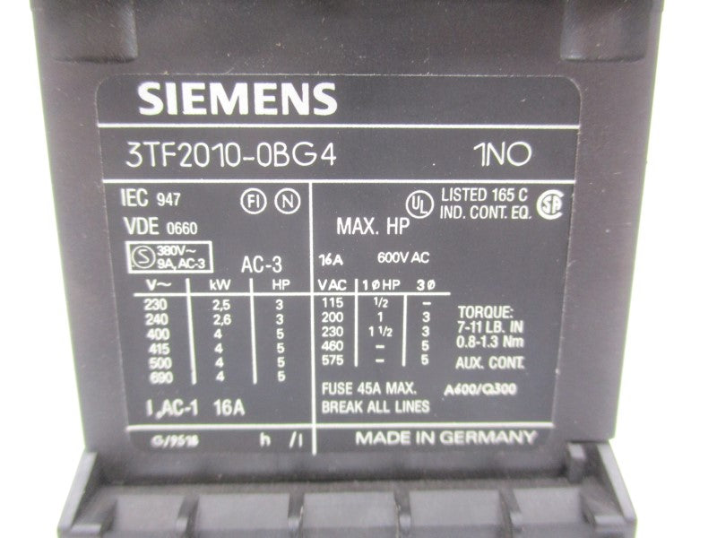 SIEMENS 3TF2010-0BG4 125VDC 16A UNMP