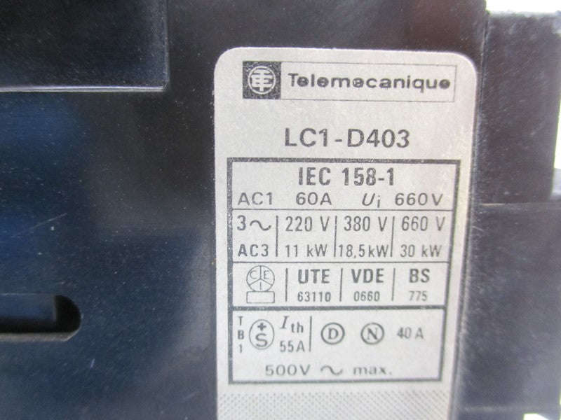 TELEMECANIQUE LC1-D403-110 110V 60A UNMP