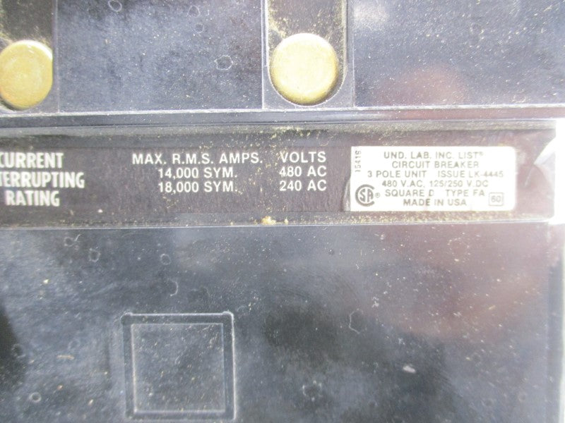 SQUARE D FA34030 480VAC 30A (BLACK) UNMP