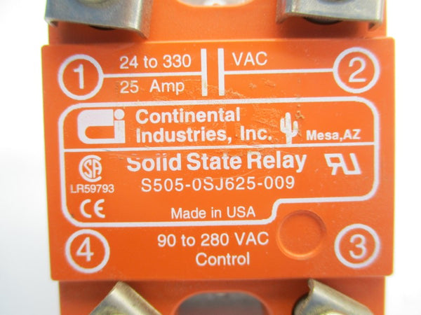 CONTINENTAL INDUSTRIES S505-0SJ625-009 24-330VAC 25A (ORANGE) UNMP