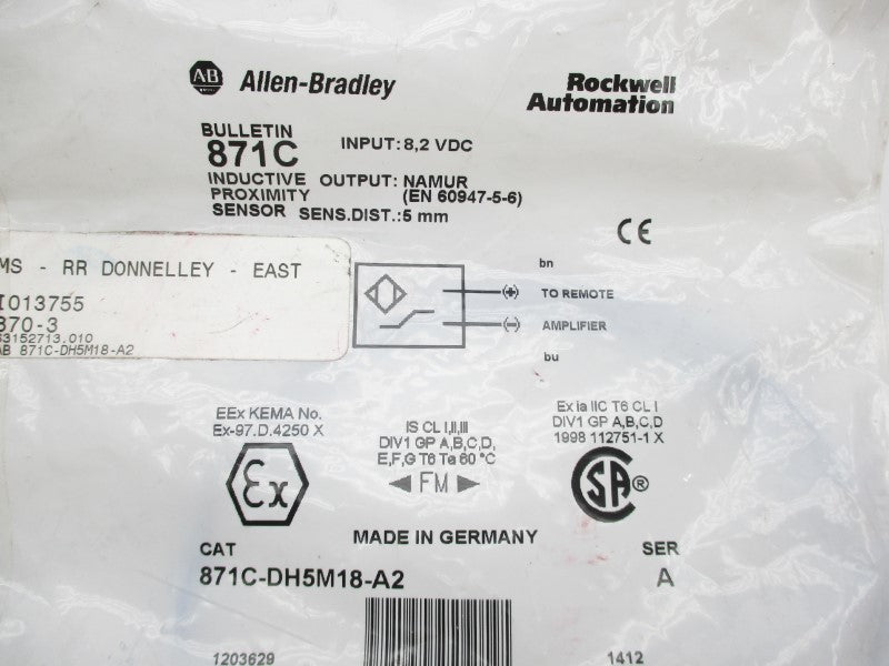 ALLEN BRADLEY 871C-DH5M18-A2 SER. A 8.2VDC NSMP