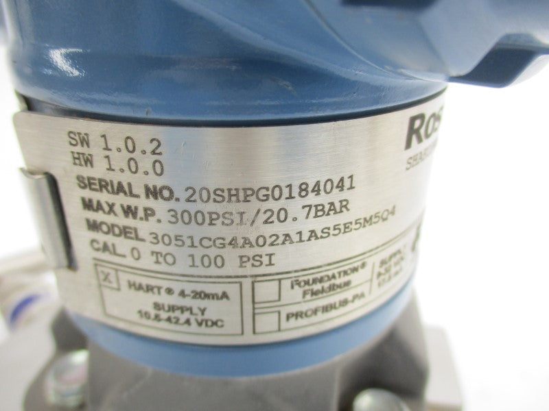 ROSEMOUNT 3051CG4A02A1AS5E5M5Q4 10.5-42.4VDC 300PSI UNMP