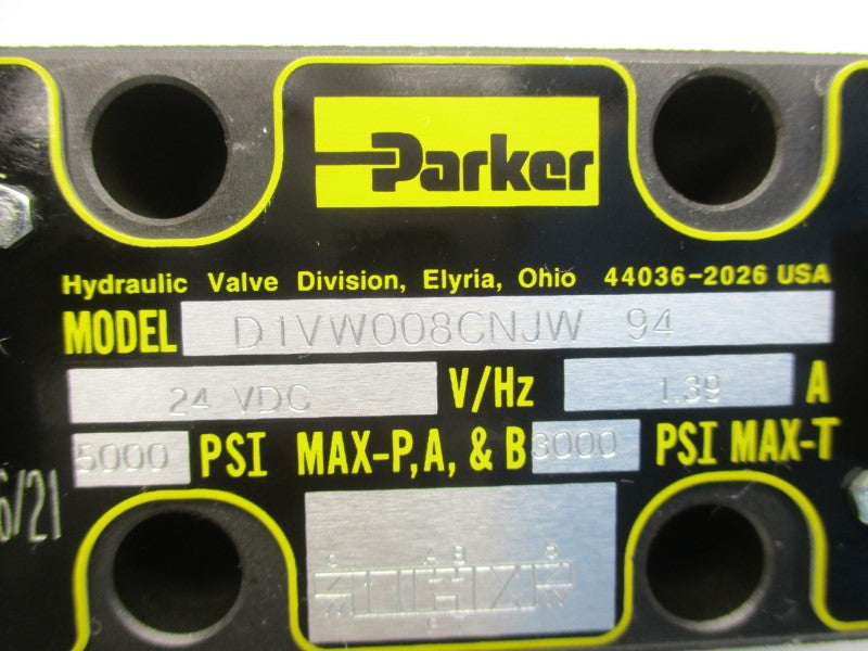 PARKER D1VW008CNJW94 24VDC 1.39A 3000-5000PSI NSMP