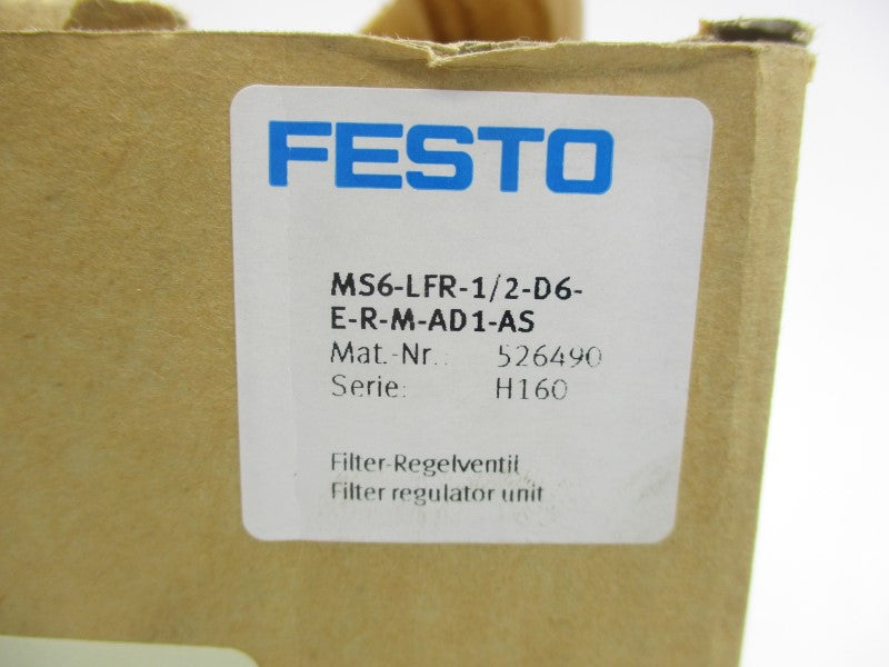 FESTO MS6-LFR-1/2-D6-E-R-M-AD1-AS 526490 15-30VDC 300PSI NSMP