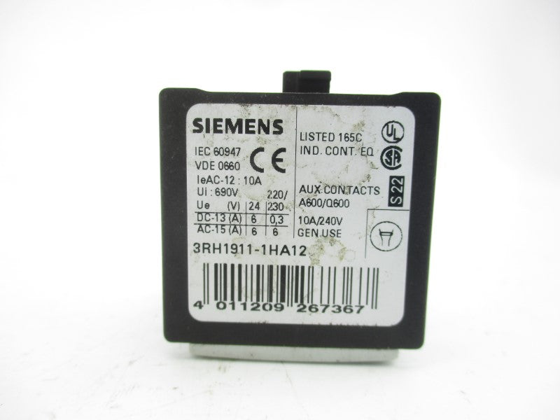 SIEMENS 3RH1911-1HA12 240V 10A UNMP