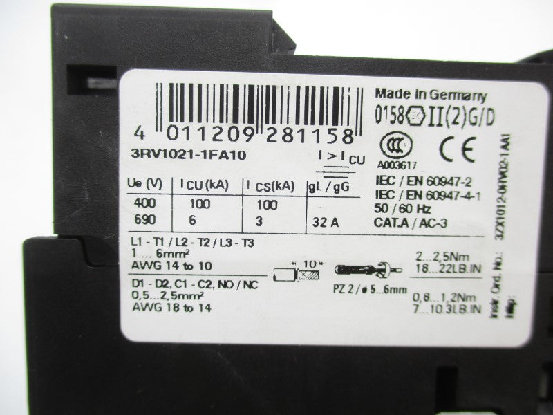 SIEMENS 3RV1021-1FA10 3.5-5A UNMP