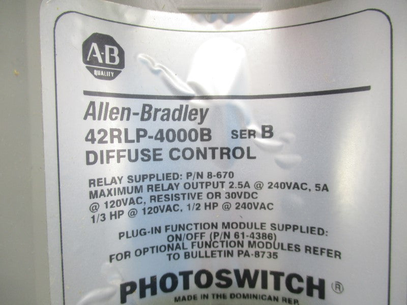 ALLEN BRADLEY 42RLP-4000B SER. B 120-240VAC 2.5-5A (W/O RELAY) UNMP