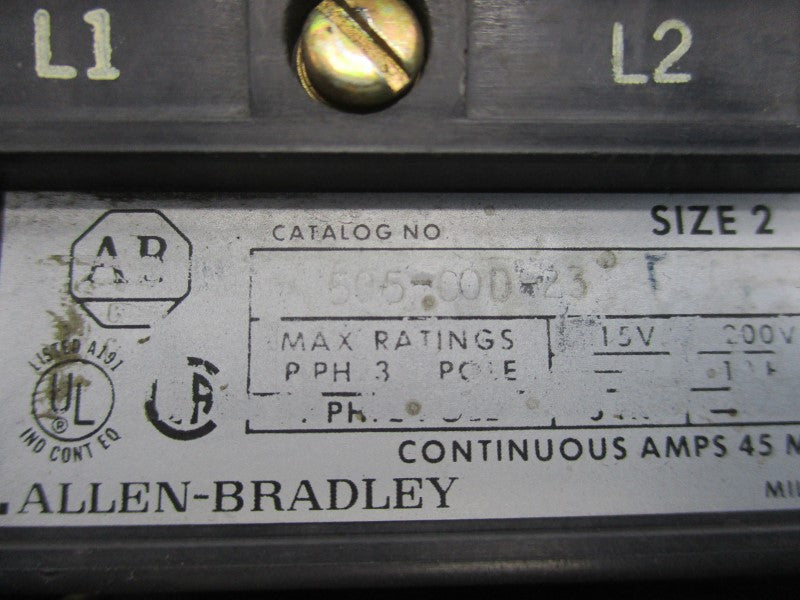 ALLEN BRADLEY 505-COD-23 SER. A 110/115-120V 45A UNMP