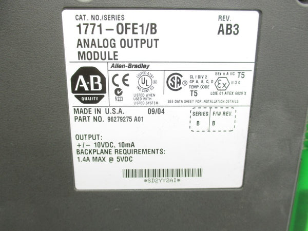 ALLEN BRADLEY 1771-OFE1 SER. B F/W B REV. AB3 UNMP