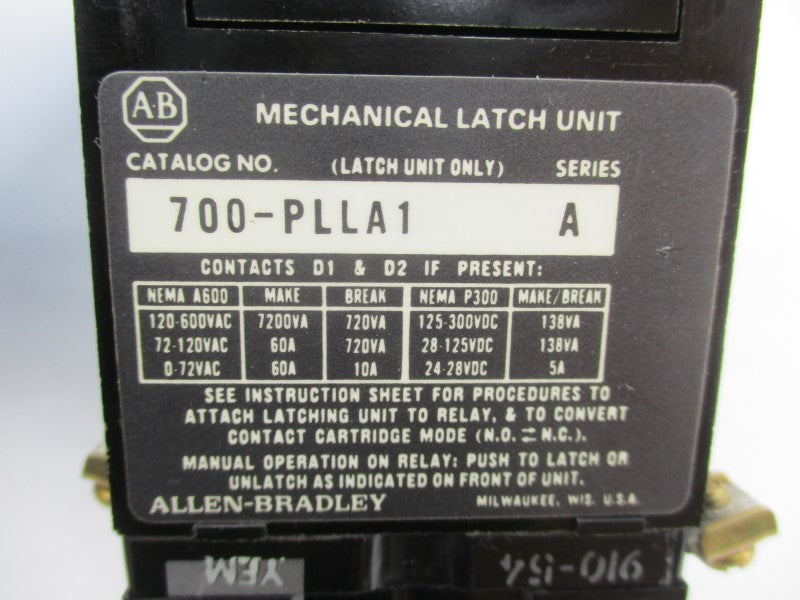 ALLEN BRADLEY 700-PL400A1 SER. A 110/115-120V UNMP
