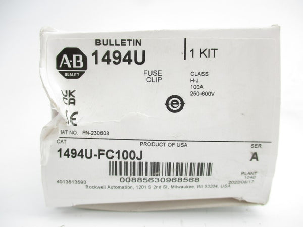 ALLEN BRADLEY 1494U-FC100J SER. A 250-600V 100A (WH) NSMP