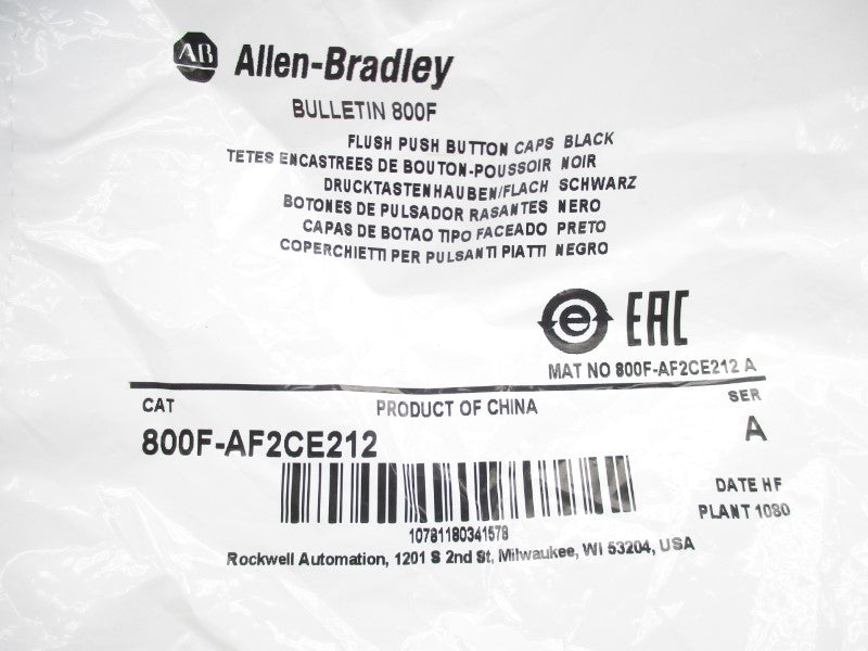 ALLEN BRADLEY 800F-AF2CE212 SER. A NSMP