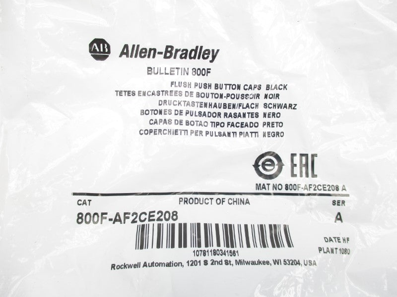 ALLEN BRADLEY 800F-AF2CE208 SER. A NSMP