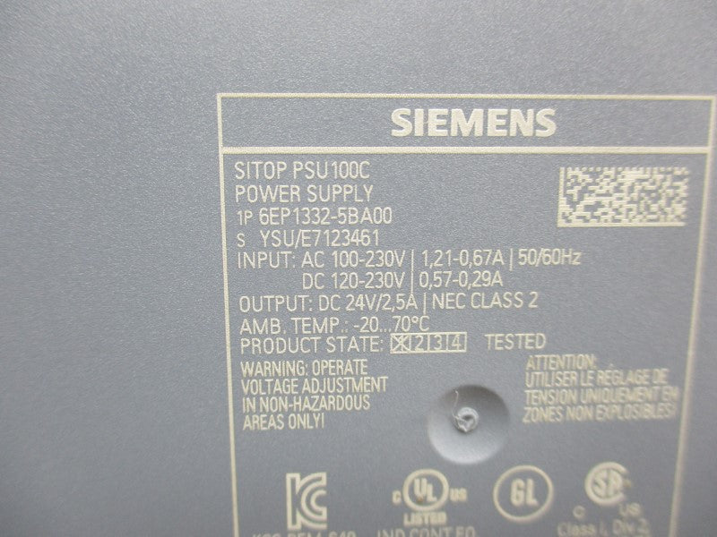 SIEMENS 6EP1332-5BA00 100-230VAC 1.21-0.67A NSNP