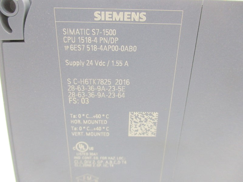 SIEMENS 6ES7518-4AP00-0AB0 24VDC 1.55A NSNP