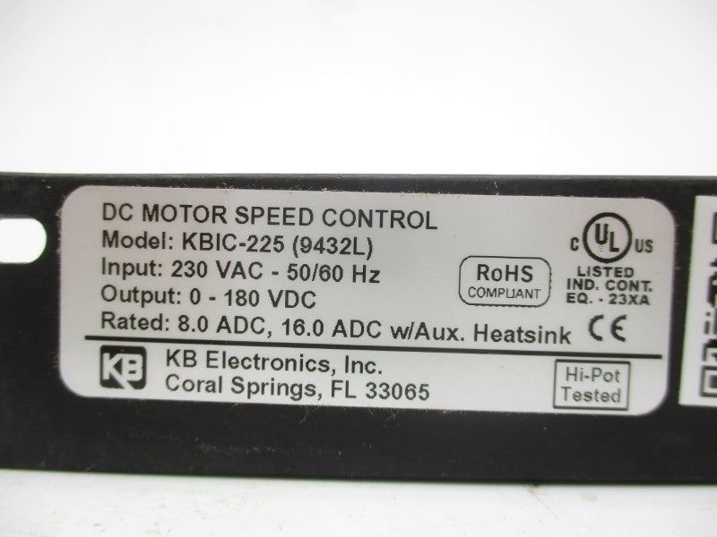 KB ELECTRONICS KBIC-225 9432L 230VAC 16A NSMP