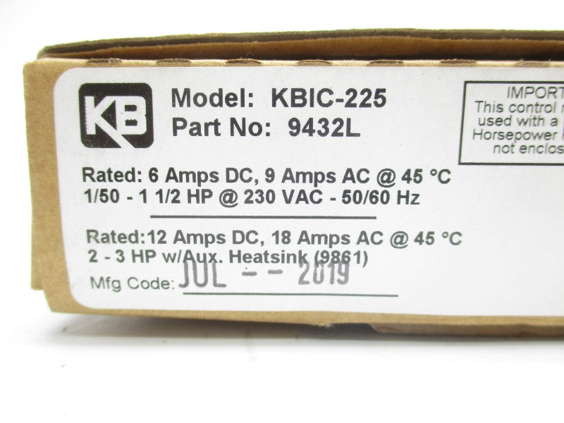 KB ELECTRONICS KBIC-225 9432L 230VAC 16A NSMP