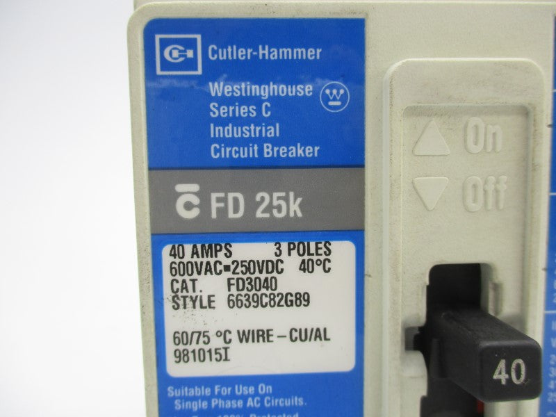 CUTLER HAMMER FD3040 SER. C 600VAC 40A NSNP