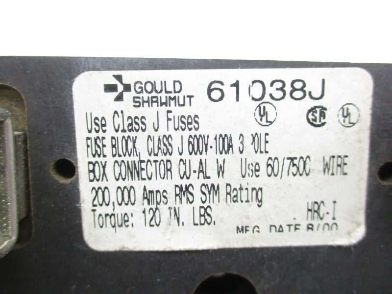 GOULD SHAWMUT 61038J 600V 100A NSNP