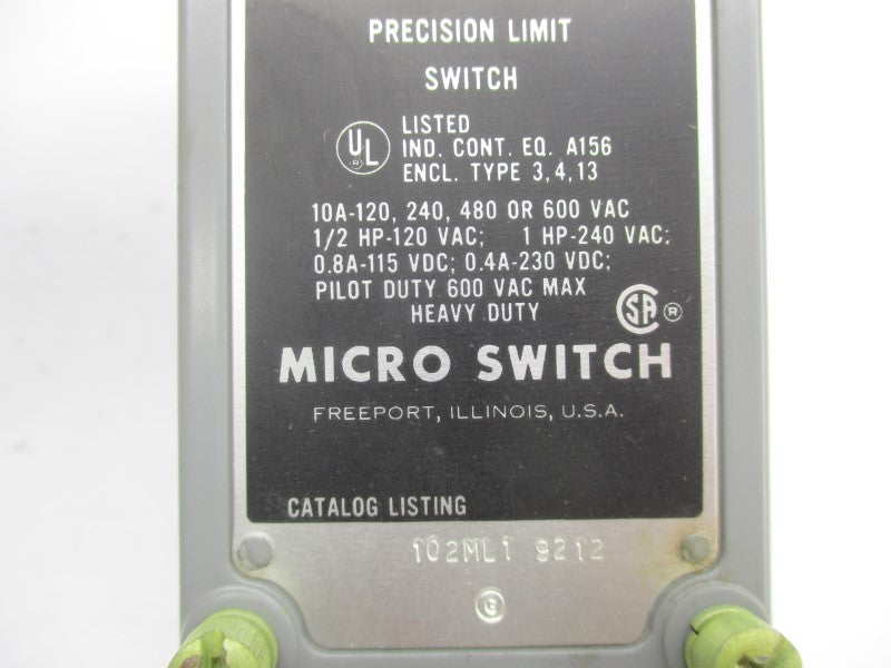 MICRO SWITCH 102ML1 600VAC 10A (GREY) NSNP