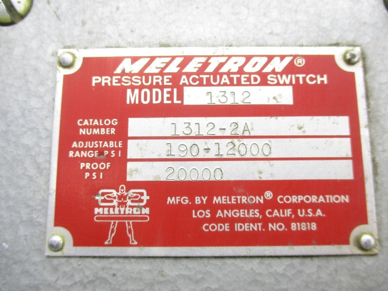 MELETRON 1312-2A 190-12000PSI UNMP
