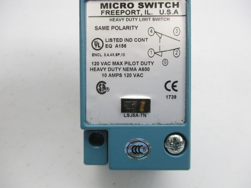 MICRO SWITCH LSJ5A-7N 120VAC 10A NSMP