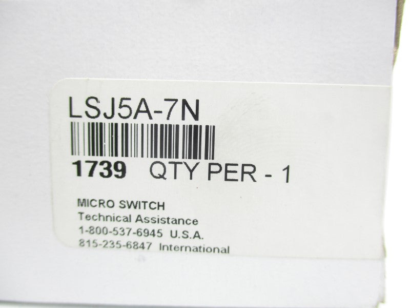 MICRO SWITCH LSJ5A-7N 120VAC 10A NSMP