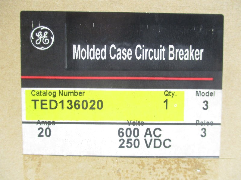 GENERAL ELECTRIC TED136020 600VAC 20A (GREEN) NSMP