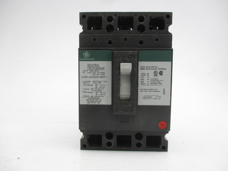 GENERAL ELECTRIC TED136070 600VAC 70A (GREEN) NSMP