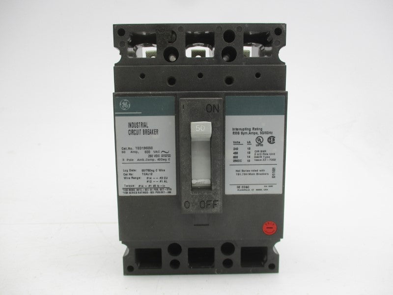 GENERAL ELECTRIC TED136050 600VAC 50A (GREEN) NSMP
