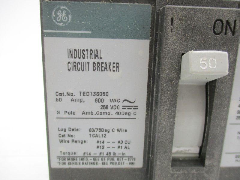 GENERAL ELECTRIC TED136050 600VAC 50A (GREEN) NSMP