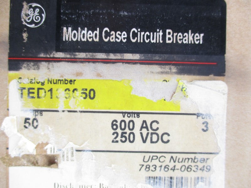 GENERAL ELECTRIC TED136050 600VAC 50A (GREEN) NSMP