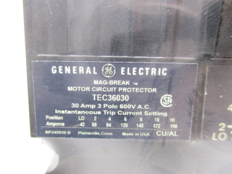 GENERAL ELECTRIC TEC36030  600VAC 30A (BLACK) NSNP