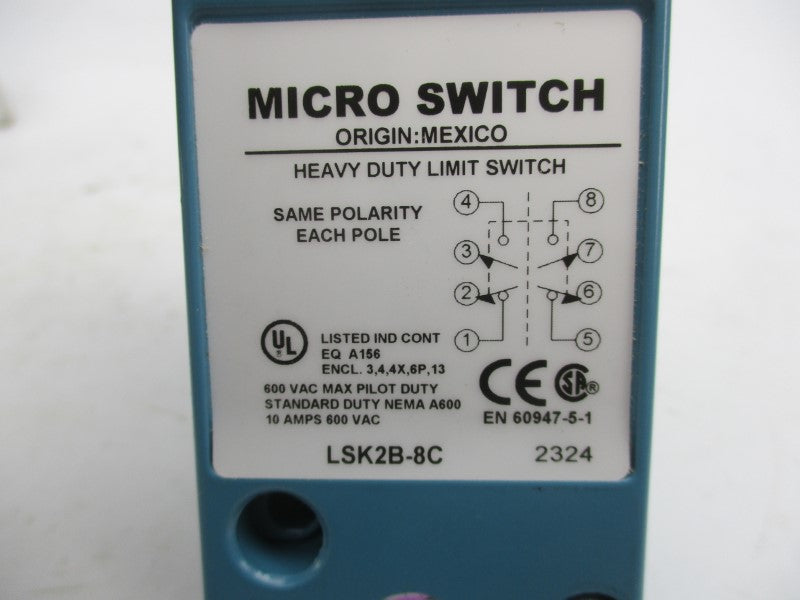 MICRO SWITCH LSK2B-8C 600VAC 10A NSMP