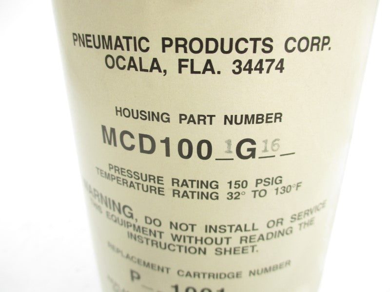 PNEUMATIC PRODUCTS MCD1001G16 150PSI NSNP