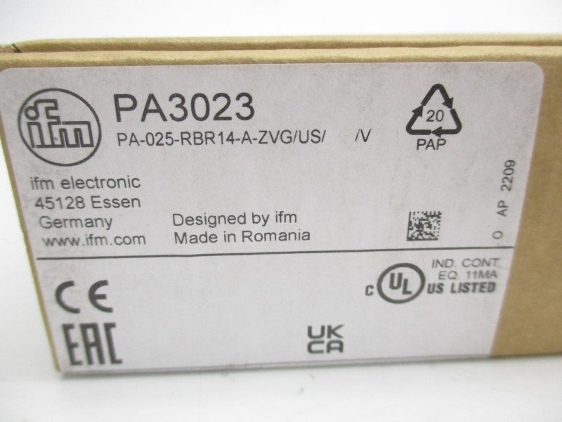 IFM EFECTOR PA3023 PA-025-RBR14-A-ZVG/US//V 9.6-32VDC NSMP