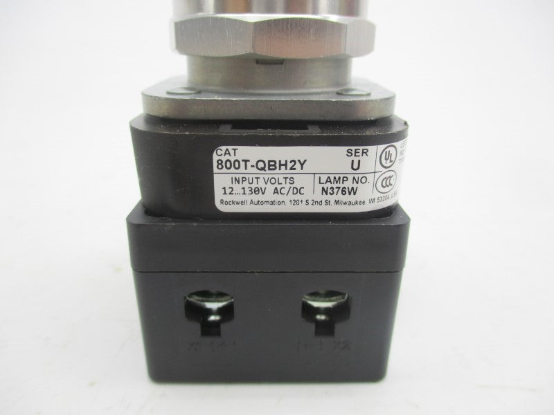 ALLEN BRADLEY 800T-QBH2Y SER. U 12-130VAC/DC (WH) NSMP