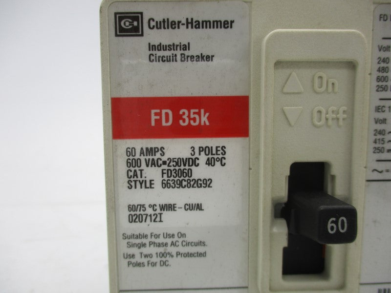 CUTLER HAMMER FD3060 600VAC 60A NSNP