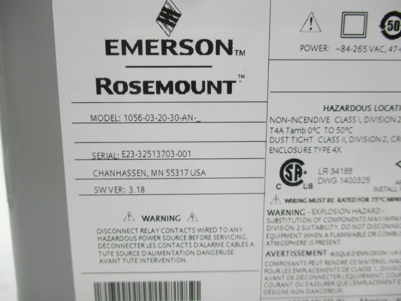ROSEMOUNT 1056-03-20-30-AN 84-265VAC NSNP