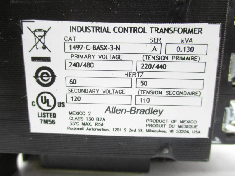 ALLEN BRADLEY 1497-C-BASX-3-N SER. A 240/480V NSNP