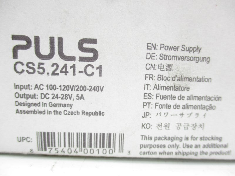 PULS CS5.241-C1 100-120/200-240VAC 1.4/2.6A NSMP