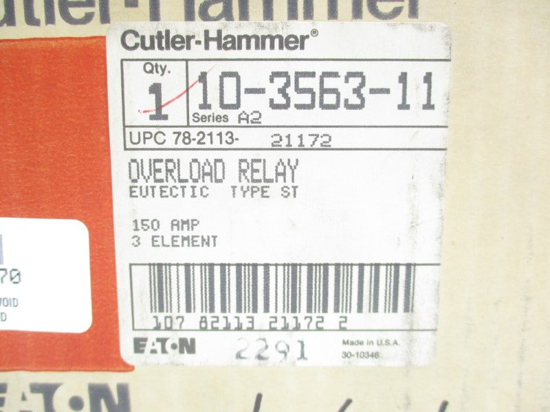 CUTLER HAMMER 10-3563-11 SER. A2 150A NSMP
