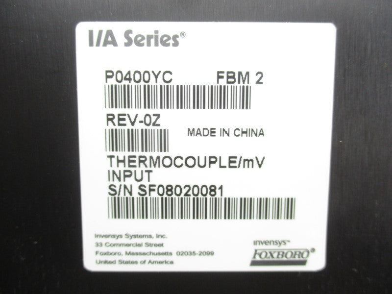 FOXBORO P0400YC FBM2 REV. 0Z (AS-PICTURED) NSNP