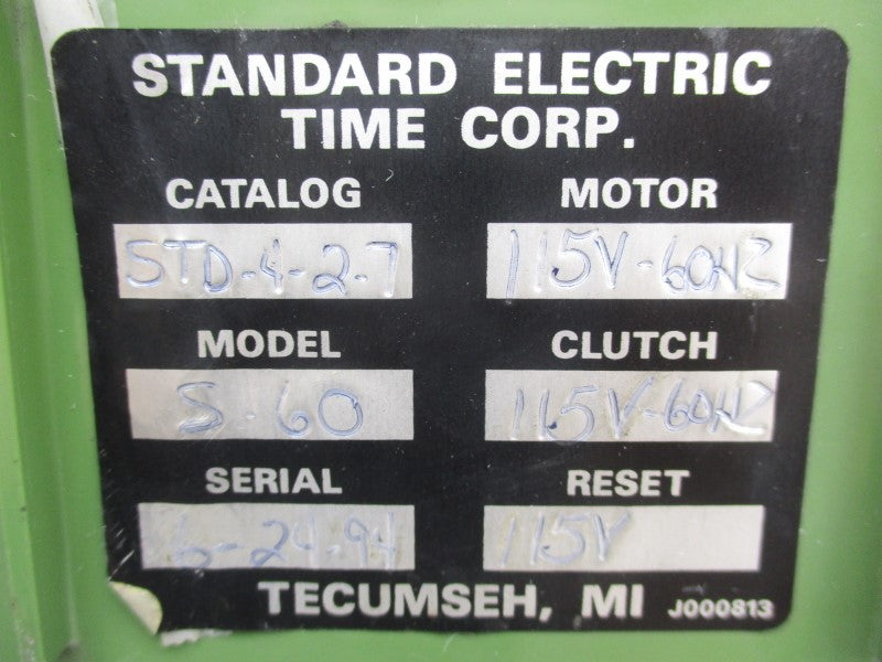 STANDARD ELECTRIC STD-4-2-7 S.60 115V 0-60S UNMP