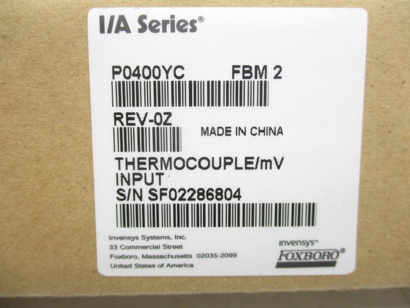 FOXBORO P0400YC FBM2 REV.0Z NSFS