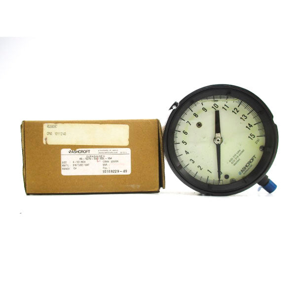 ASHCOFT 45-1279-SS-02L-15# 0-15PSI 4-1/2" NSMP