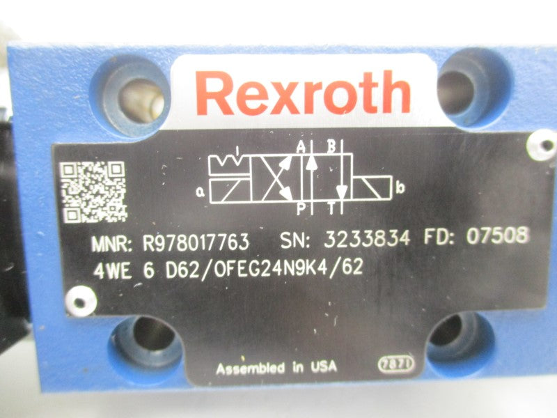 REXROTH 4WE 6 D62/OFEG24N9K4/62 R978017763 24VDC 1.25A NSNP