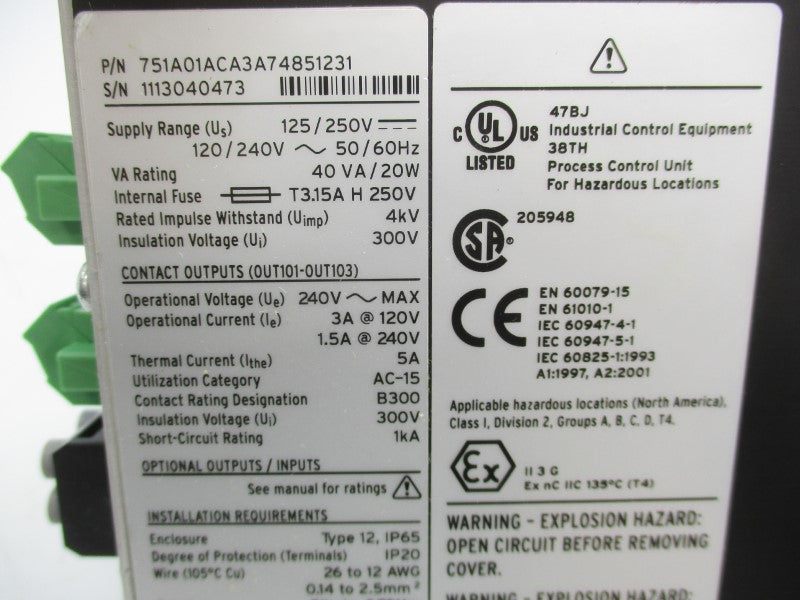 SCHWEITZER 751A01ACA3A74851231 125/250V NSNP